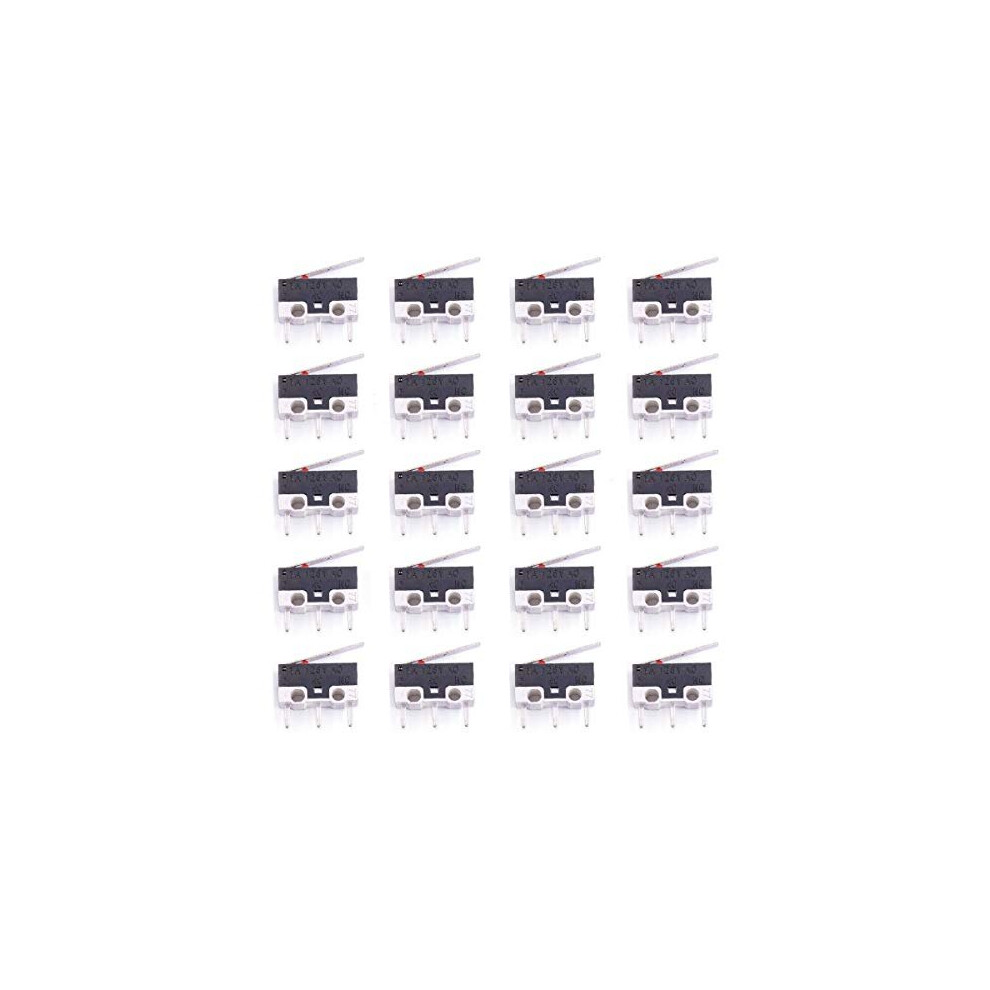 20Pack Micro Switch Ac 1A 125V 3Pin Spdt Nonc Hinge Lever Momentary Push Button Micro Limit Switch For Arduino 782855190234