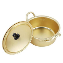 Korean Ramen Noodle Pot Korean Yellow Aluminum Stockpot Instant Noodles Pot 16cm