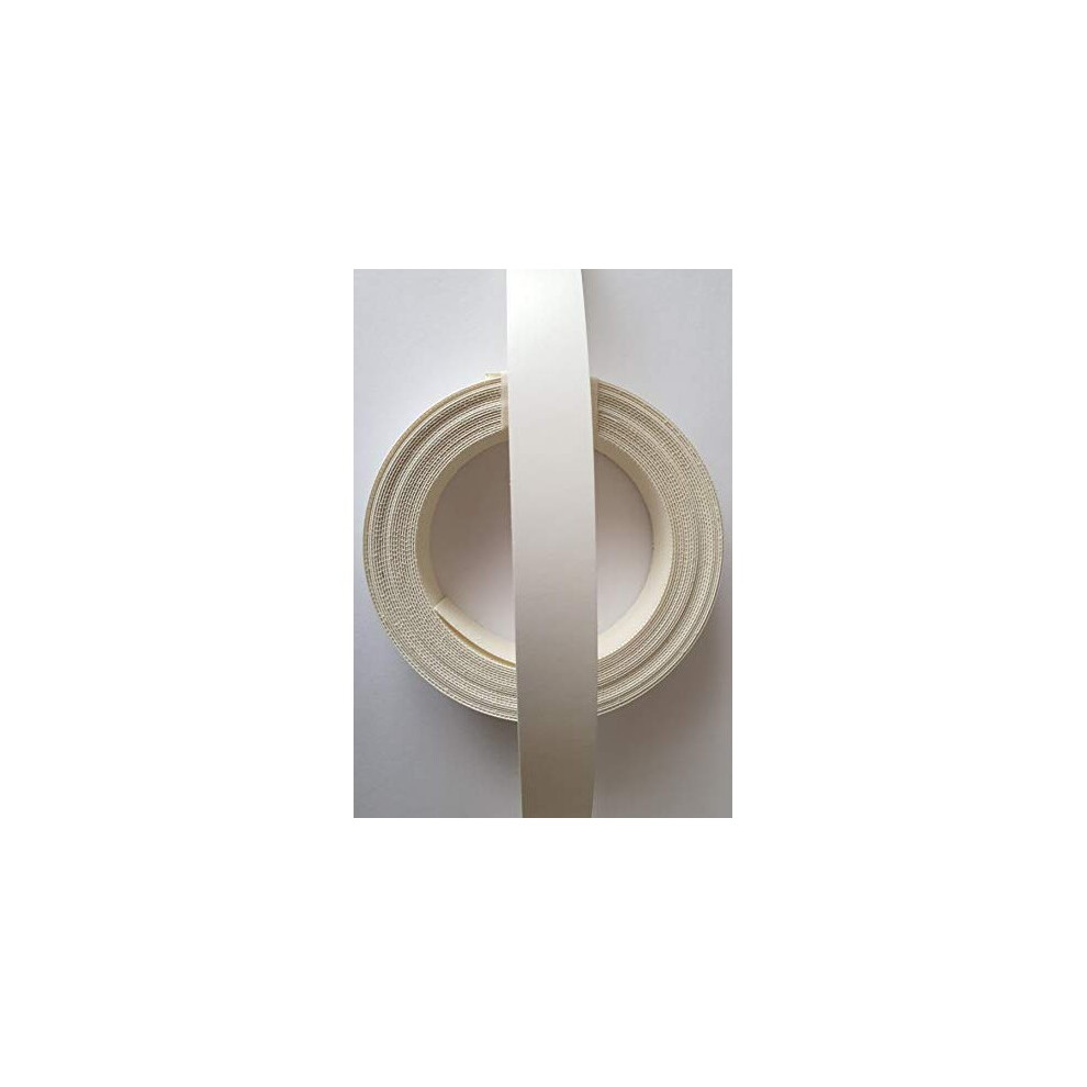 Iron on White Smooth 18mm Preglued Melamine Edging Tape 5 Metres by Veneers Online Ltd