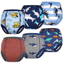 Potty Training Pants Reusable Training Pants Toddler Potty Training Pants Dinosaurs Training Pants for Boys 6 packs 3 years Blue