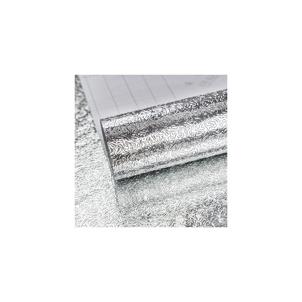 Aluminum Foil Kitchen Stove Stickers Silver 16 X 118 Self Adhesive Vinyl Film Shelf Liner Metallic Feel Sticky Wallpaper Peelandstick Wallpaper 789371271867
