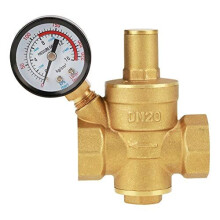 Pressure Regulator Samfox DN20 Brass Adjustable Water Pressure Reducer Adjustable Relief Valve Water Pressure Regulator Pressure Reducer with Gauge