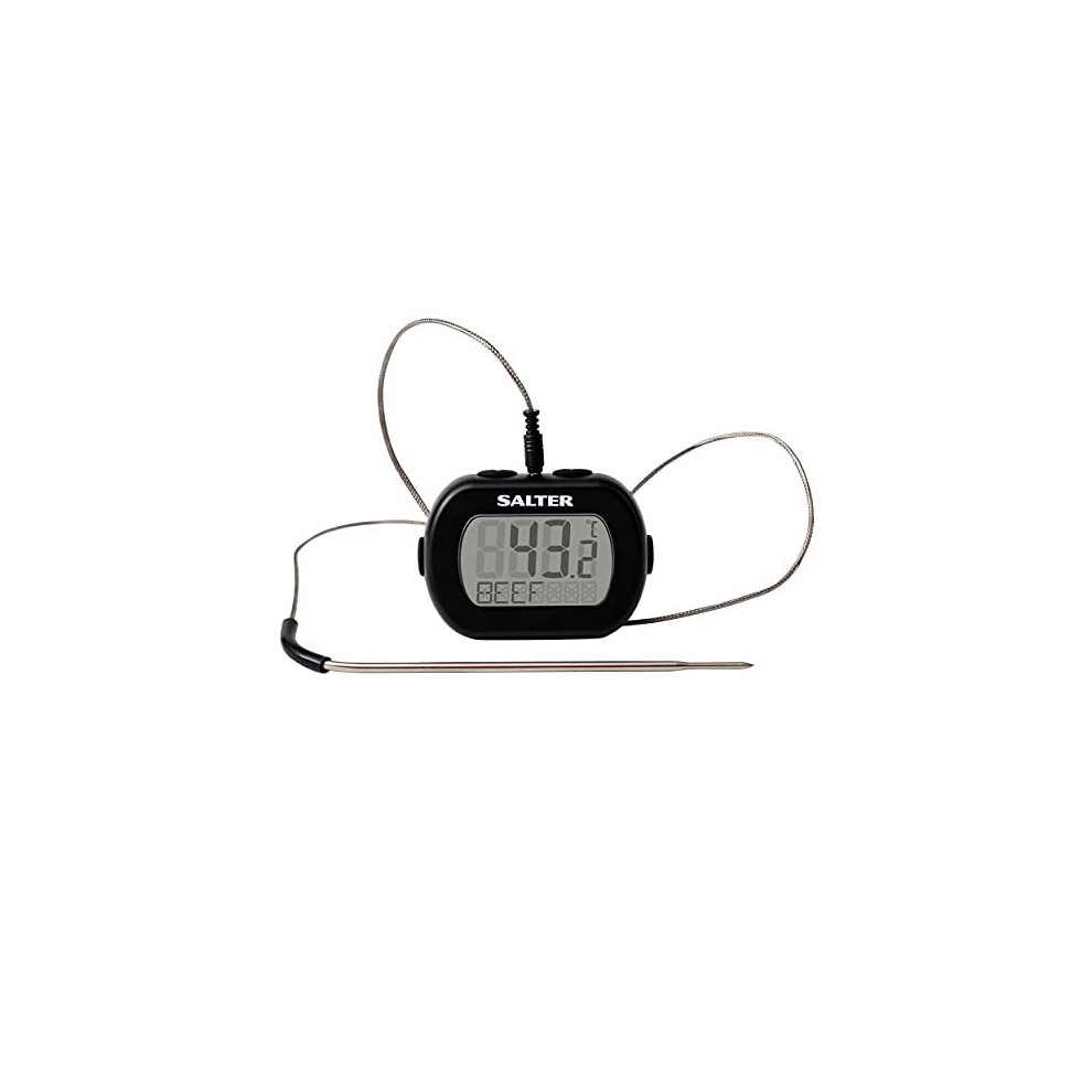 515 BKCR Premium LeaveIn Digital Thermometer Roasting Grilling BBQ Jam Making Deep Frying Dual Sensors Pan Clip Included 01C Graduations ABS body