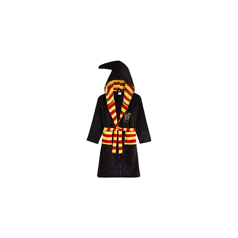Kids Dressing Gown Gryffindor Soft Fleece Robe For Boys Or Girls Black 910 Years