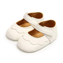 Ortego Baby Mary Jane Shoes Infant AntiSlip Wedding First Walking Shoes White 612 Months