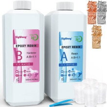 Epoxy Resin Crystal Clear Coating Kit 1135g1100ml 2 Part Casting Resin 11 Ratio For Art Craft Jewelry Making River Tables