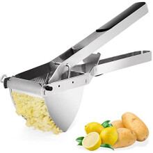 Potato Ricer and Masher Stainless Steel Heavy Duty Commercial Baby Food Strainer Business Fruit Masher and Food Press with Ergonomic Comfort Grip