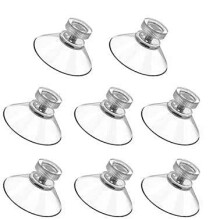 8 PCS Sucker Cups 41 mm Plastic Sucker Pads Round Threads Suction Cups with knurled nut clear for Daily Hanging Extra Strong Suction Holder