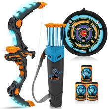 Bow and Arrow for Kids with LED Flash Lights Archery Bow with 9 Suction Cups Arrows Target and Quiver Outdoor Toys