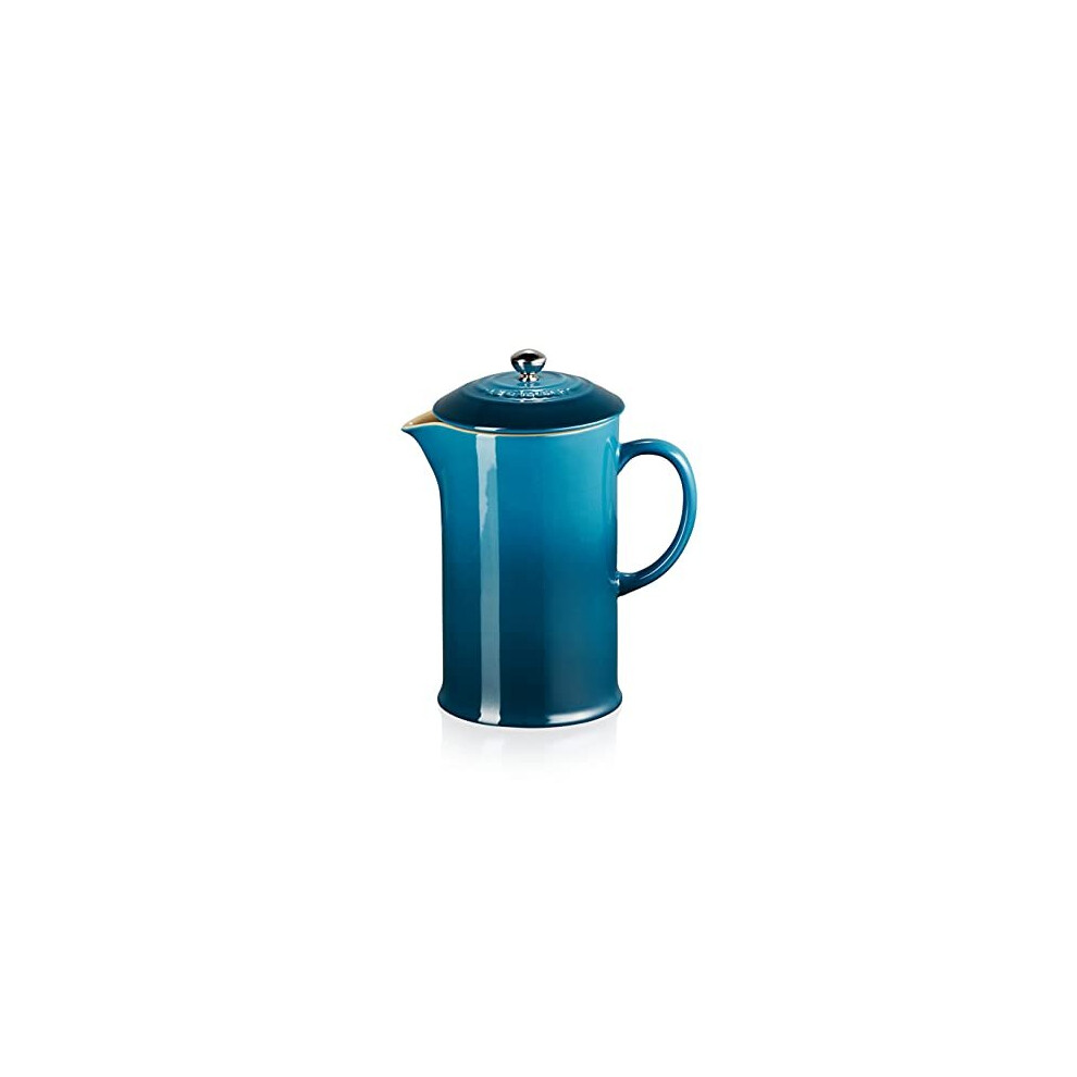 Stoneware Cafetire French Press with Stainless Steel Plunger 1 Litre Serves 34 Cups Deep Teal 60706086420003