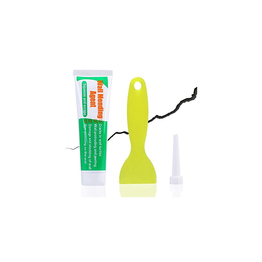 Wall Filler funvce White Wall Mending Agent with Scraper100g Weatherproof Quick Drying Wall Repair Paste Cream for filling Wall Cracks Holes Graffiti