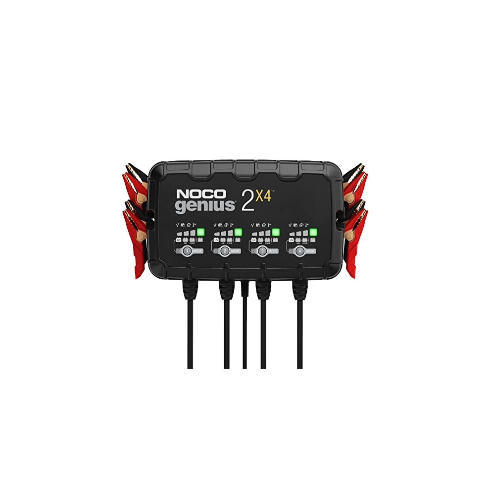 GENIUS2X4 4Bank 8A 2ABank Smart Car Charger 6V and 12V HeavyDuty Battery Charger Maintainer Trickle Charger and Desulfator for AGM Leisure Lithium