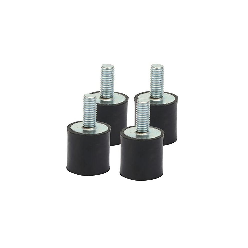 4Pcs M3 M5 M6 Rubber Mounts Anti Vibration Silentblock Car Boat Bobbins And For Air Compressors Diesel Engines Gasoline Engines Water Black/Silver 8130886083223
