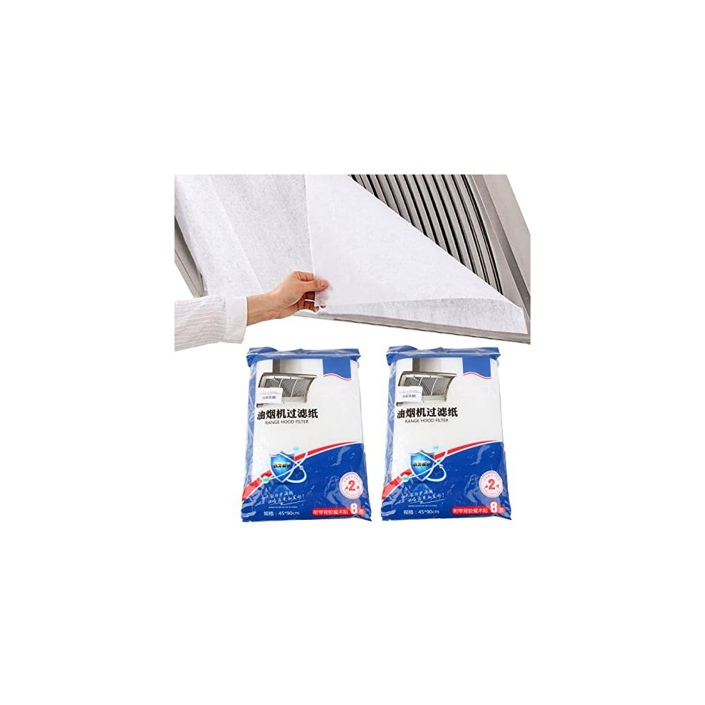2Pcs Universal Cooker Hood Filter Cut to Size Cooker Hood Grease Filter Kitchen Extractor Fan Filter for All Cooker Hoods 354x177inch