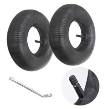 2 Pcs 3504006 Inner Tubes Wheelbarrow Straight Valve with Tyre Lever for Barrow Sack Truck Sack Barrow Wheels