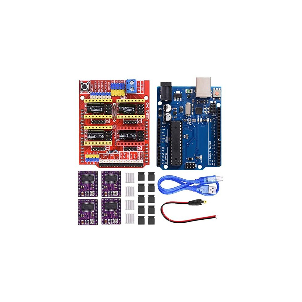 Cnc Shield V30 Expansion Board Kit With Board For Arduino 4Pcs Drv8825 Stepper Motor Driver And Heatsink 10Pcs Jumper Cap Usb Cable For Engraving 782855192924