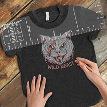 T-shirt-linealer Guide Shirt Alignment Tool til anvendelse af vinyl- og sublimeringsdesign p? skjorter med st?rrelsesdiagram indbygget-HTV-juster