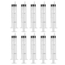 10 Pack 20ML SyringeSterile Without Needle Plastic Liquid Measuring Syringe for Measuring LiquidExperimental MeasurementPet Feeding and Plant Watering