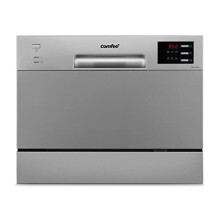 KWHTD602ES Vrijstaande Compacte Vaatwasser LED display 65 liter Zilver Geluidsniveau decibel 47