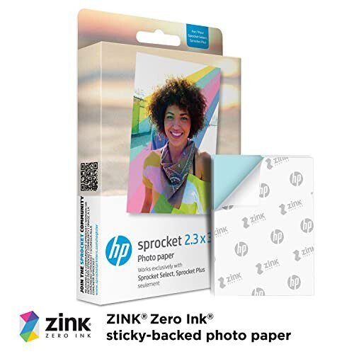 HP Sprocket Select Portable Instant Photo Printer for Android and iOS devices Eclipse Starter Bundle 2
