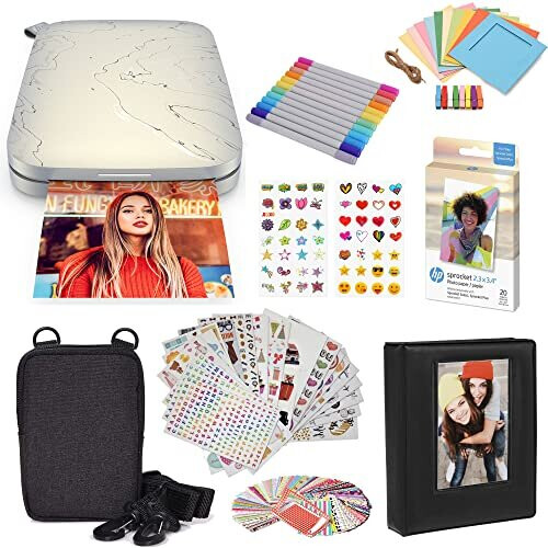 HP Sprocket Select Portable Instant Photo Printer for Android and iOS devices Eclipse Starter Bundle