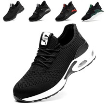 Safety Shoes Steel Toe Cap Trainers Men Women Safety Trainers Work Shoes Lightweight Breathable 708 Black UK10 EU44 270 B