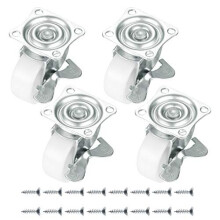 Swivel Castors Wheels 4 Pcs Nylon Heavy Duty Moving Caster Wheels Swivel Wheels with Double Ball Bearings Swivel Head Trolley Furniture Wheels with