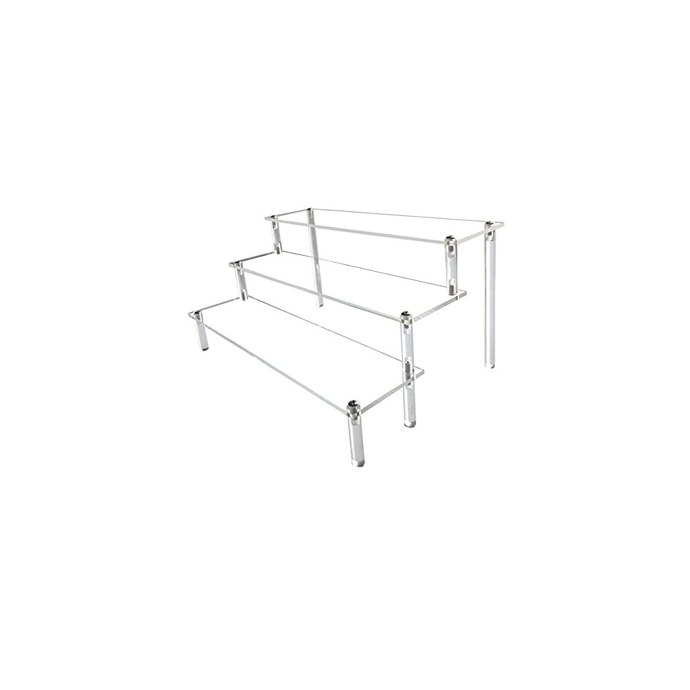 Acrylic Riser Clear Display Risers Stand Cologne Organizer Acrylic Shelves 3 Tier Shelf for Amiibo Funko Figures Toys Cupcake Food Desserts Perfume