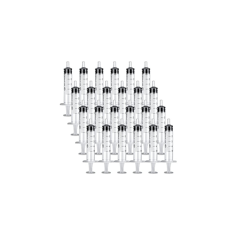 Lucknight 24 Pack 5Ml Plastic Syringe With Measurement Disposable Sterile Syringes 5 Ml Syringe For Liquids Measuring Syringe Tools For Experimental Measurement