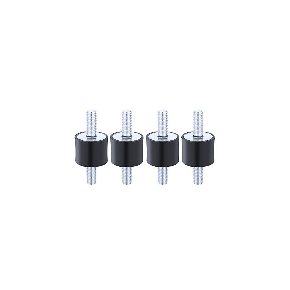 4Pcs M6 20 15 Anti Vibration Rubber Bobbin Mounts Isolator Damper Shock Absorber With Double Male Thread Screw Studs For Air Compressors Diesel 740223825058