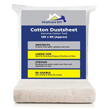 Cotton Dust Sheets 12x9 36mx27m for Painting Decorating Paint Sheets Drop Cloth Painting Paint Cover Sheets Dust Sheets for Furniture Washable and