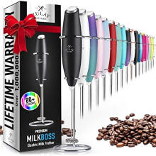 Zulay Original Milk Frother Handheld Foam Maker for Lattes Whisk Drink Mixer for Coffee Mini Foamer for Cappuccino Frappe Matcha Hot Chocolate by Milk
