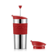 Travel Press Set K1106704 Insulated Plunger Mug DoubleWalled Stainless Steel with Extra Lid 035 LRed