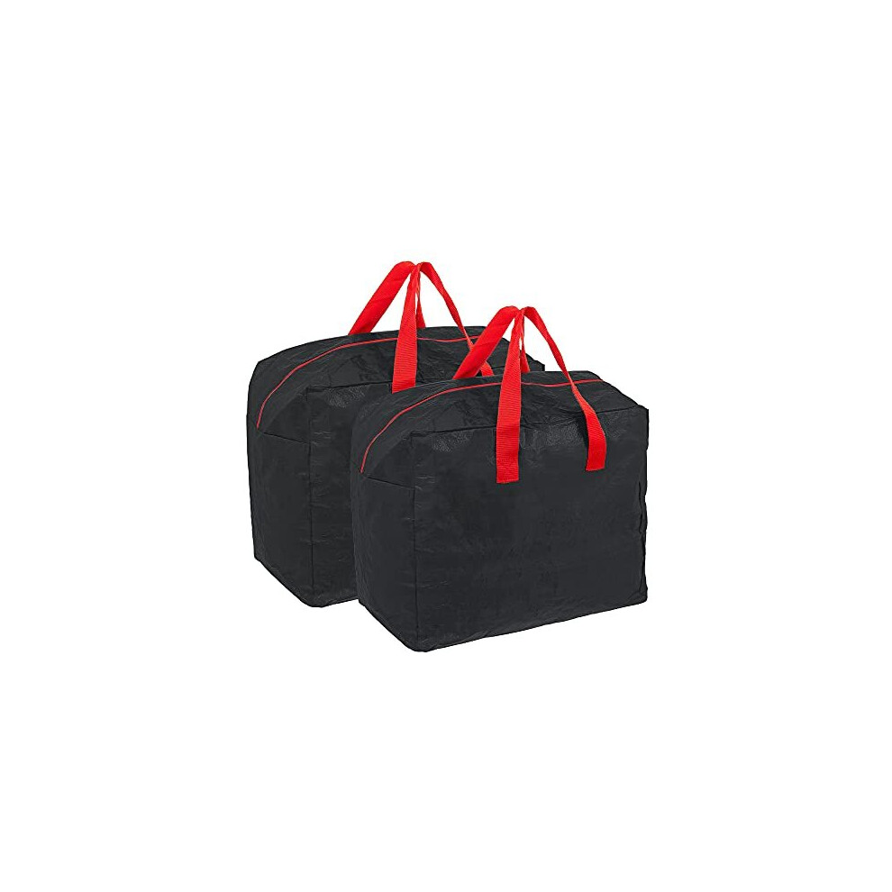 Ram Online Ram 2 X Large Christmas Tree Decorations Decor Tinsel Storage Bags Suitable For String Lights Tinsel Baubles Waterproof With Handles And Zip Black