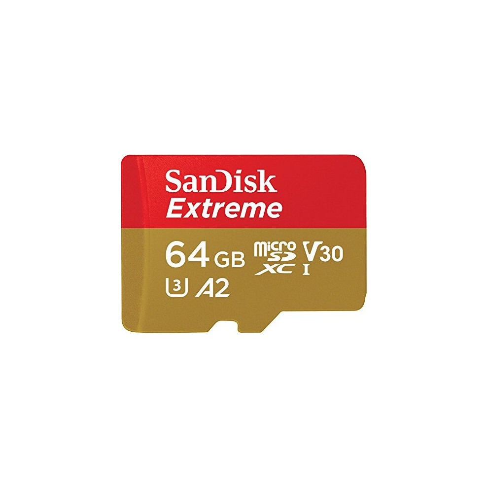 64GB Extreme microSDXC card for Mobile Gaming up to 170MBs with A2 App Performance UHSI Class 10 U3 V30