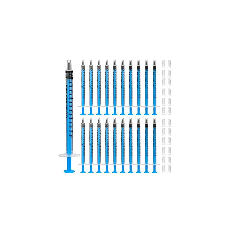 Hxc 20 Pack 1Ml Syringes Plastic Syringes With Capdisposable Dosing Syringe For Measuringsterile Syringe For Labspets Feeding Small Syringe For Oil Or