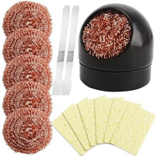 15Pcs Soldering Tip Cleaner Brass Tip Cleaner Kit Soldering Iron Holder6PCS Brass Soldering Tip Cleaning Ball2Pcs Tin Scraper6Pcs Soldering Tip
