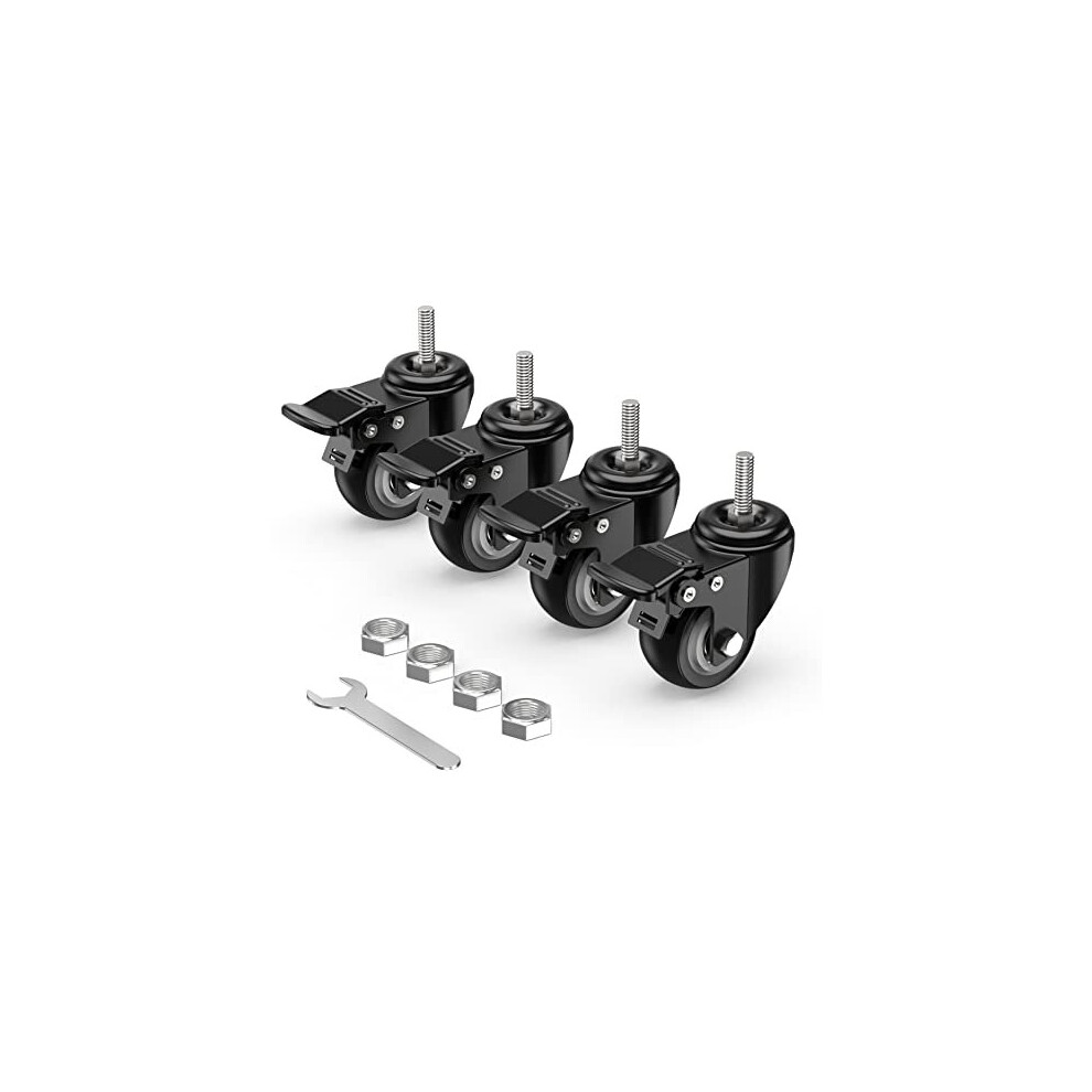 Castor Wheels 50Mm 2 Inch Total Locking Stem Castors M10 X 15 X 25Mm Stem Diameter 10Mm Stem Length 25Mm Threaded Casters With Brakes Swivel Caster 785249515569