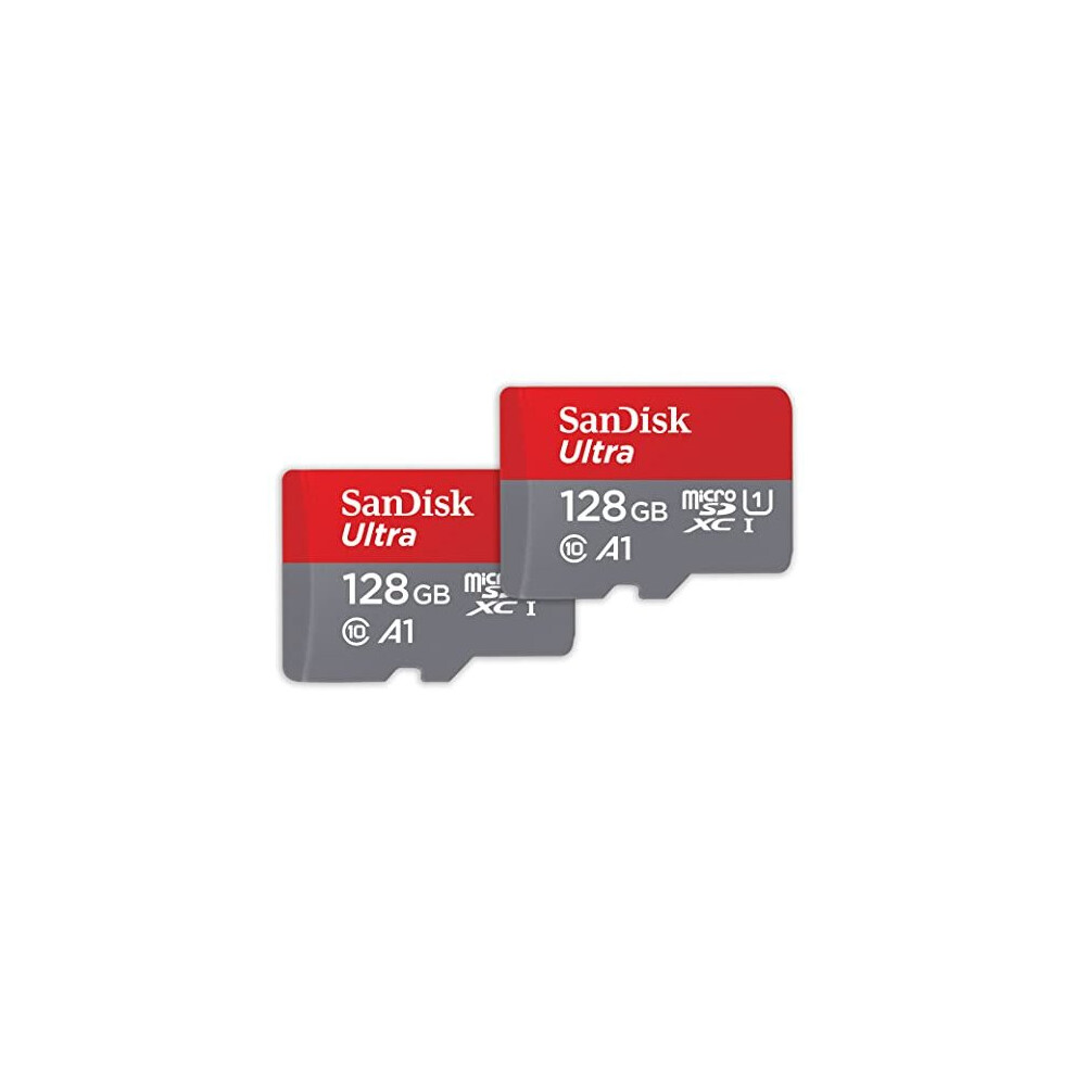 128GB Ultra microSDXC card SD adapter up to 140 MBs with A1 App Performance UHSI Class 10 U1 Twin Pack