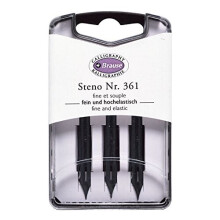 Ref 300361B Stno Metal Writing Nibs Pack of 3 Sharp Indented Blue Steel Nib Suitable for Copperplate English Writing Tip Opens Based on Pressure