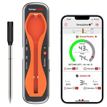 TempSpike 150m Range Truly Wireless Meat Thermometer Bluetooth Meat Thermometer for Air Fryers Cooking Grilling and Sous Vide Food Thermometer