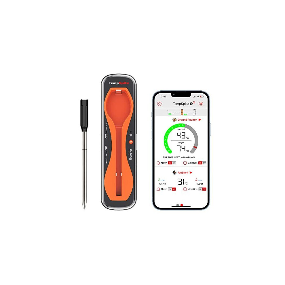 Thermopro Tempspike 150M Range Truly Wireless Meat Thermometer Bluetooth Meat Thermometer For Air Fryers Cooking Grilling And Sous Vide Food Thermometer