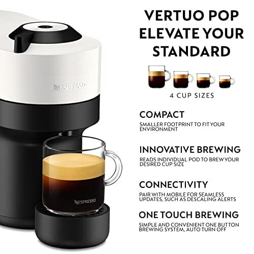 Nespresso Vertuo Pop Coffee Pod Machine by Krups Coconut White XN920140 2