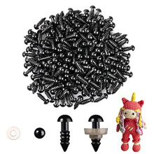 200pcs 6mm Black Safety Eyes for Amigurumi with Plastic Washers Safety Eyes for Crochet Craft Safety Eyes for DIY Christmas Decorations Crochet