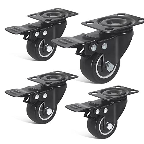 Heavy Duty Castor Wheels 50mm up to 200KG Noiseless Swivel Trolley