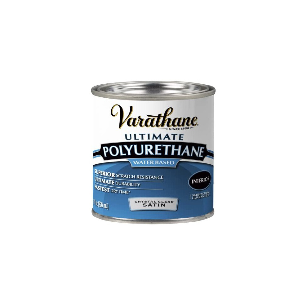 Varathane 200261H 12Pint Interior Crystal Clear WaterBased Polyurethane WaterBased Satin Finish