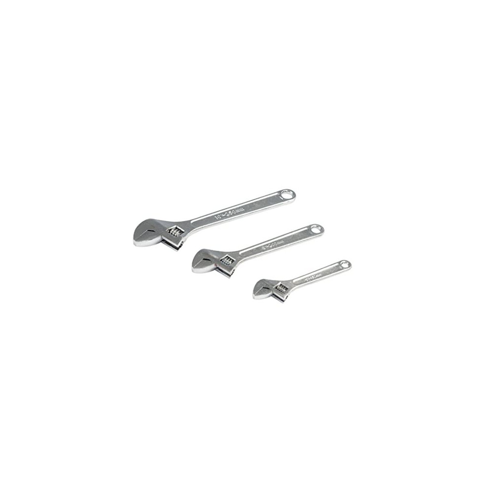 Silverline Wr03 Adjustable Wrench Set 3Pce 150 200 And 250 Mm