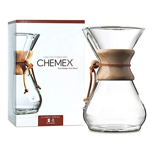 Chemex 8Cup Wood Neck Coffee Maker Clear 1