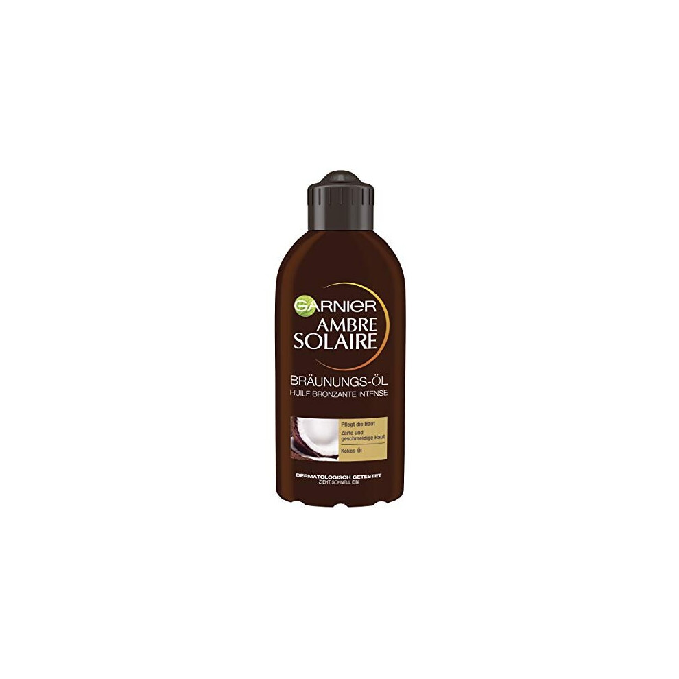 Tanning Oil for Face and Body Nourishing Sun Oil for Gently Tanned Skin Ambre Solaire with Coconut Fragrance 1 x 200 ml