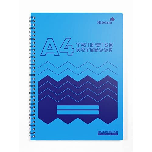 Silvine POLYA4AC 160-Page A4 Wirebound Notebooks with Durable Wipe-Clean Covers - Assorted Pack of 5 1